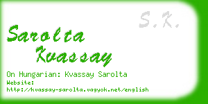 sarolta kvassay business card